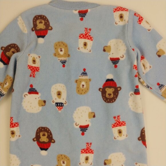 Carter's Fleece Winter Bear Faces Footie 6 Months - Picture 6 of 9